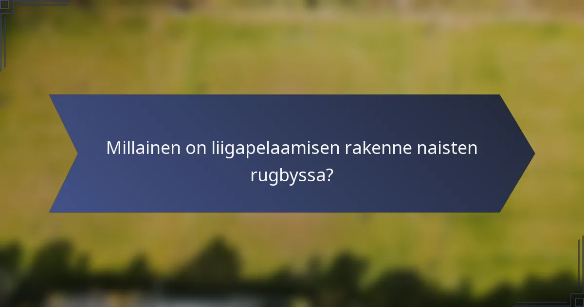 Millainen on liigapelaamisen rakenne naisten rugbyssa?
